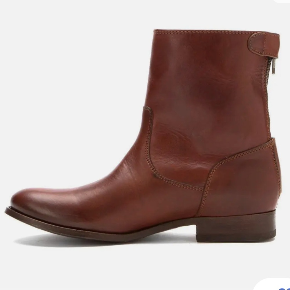 Frye Melissa Button Leather Zip Short Boot